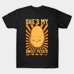 She's my sweet potato Funny Matching Halloween Lazy Costume T-Shirt